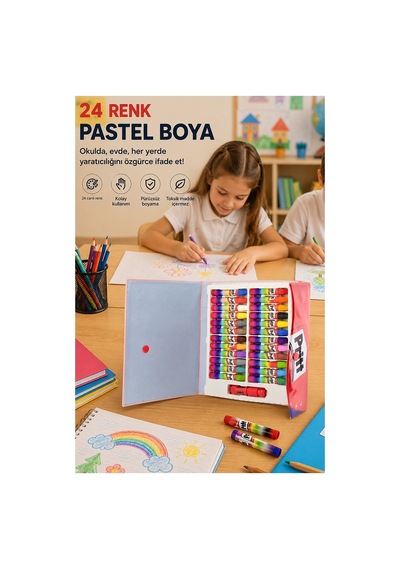 Pastel Boya 24 Renk 1 Paket Pritt Pastel Boya 24 Lü Çantalı Parlak Canlı Ve Örtücü Renkler Resim Okul Sınıf Öğrenci Çok Renkli Pastel Boya 24 Renk 1 Paket Pritt Pastel Boya 24 Lü Çantalı Parlak Canlı Ve Örtücü Renkler Resim Okul Sınıf Öğrenci Çok Renkli