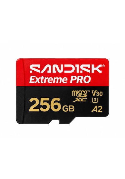 Sandisk Extreme Yeni Versiyon Pro 256gb Microsdxc Hafıza Kartı 250mb/s Okuma 170mb/s Yazma V30 U3 A2 + Sd Adaptör