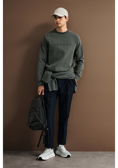 Lufian Cooper Erkek Sweatshirt Yeşil Yeşil 112030198100600