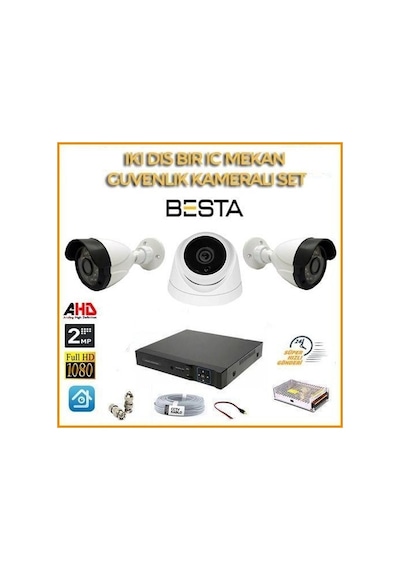 2mp 1080p 2 Dış Mekan 1 İç Mekan Kameralı Ahd Güvenlik Seti