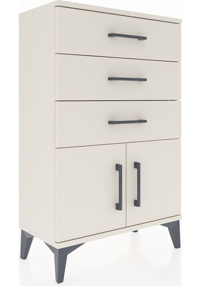 Arges Komodin 3 Çekmeceli 2 Kapaklı 60x30x96 Aytaşı-aytaşı Aytaşı