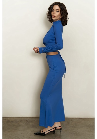 Mai Collection Mai Studios Co. Kelsey İp Detay Saks Mavi Crop Etek Takım Saks Mavi Mai Collection Mai Studios Co. Kelsey İp Detay Saks Mavi Crop Etek Takım Saks Mavi