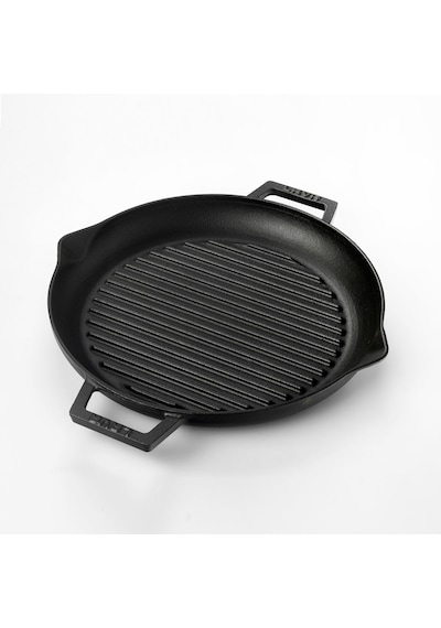 Lava Döküm Yuvarlak Izgara Tava Metal Kulplu Çap 26 CM