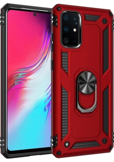 Ally Sm Samsung Samsung Galaxy Uyumlu S20 Yüzüklü Kılıf Armor Shockproof Ring Kılıf- 5775 Gri