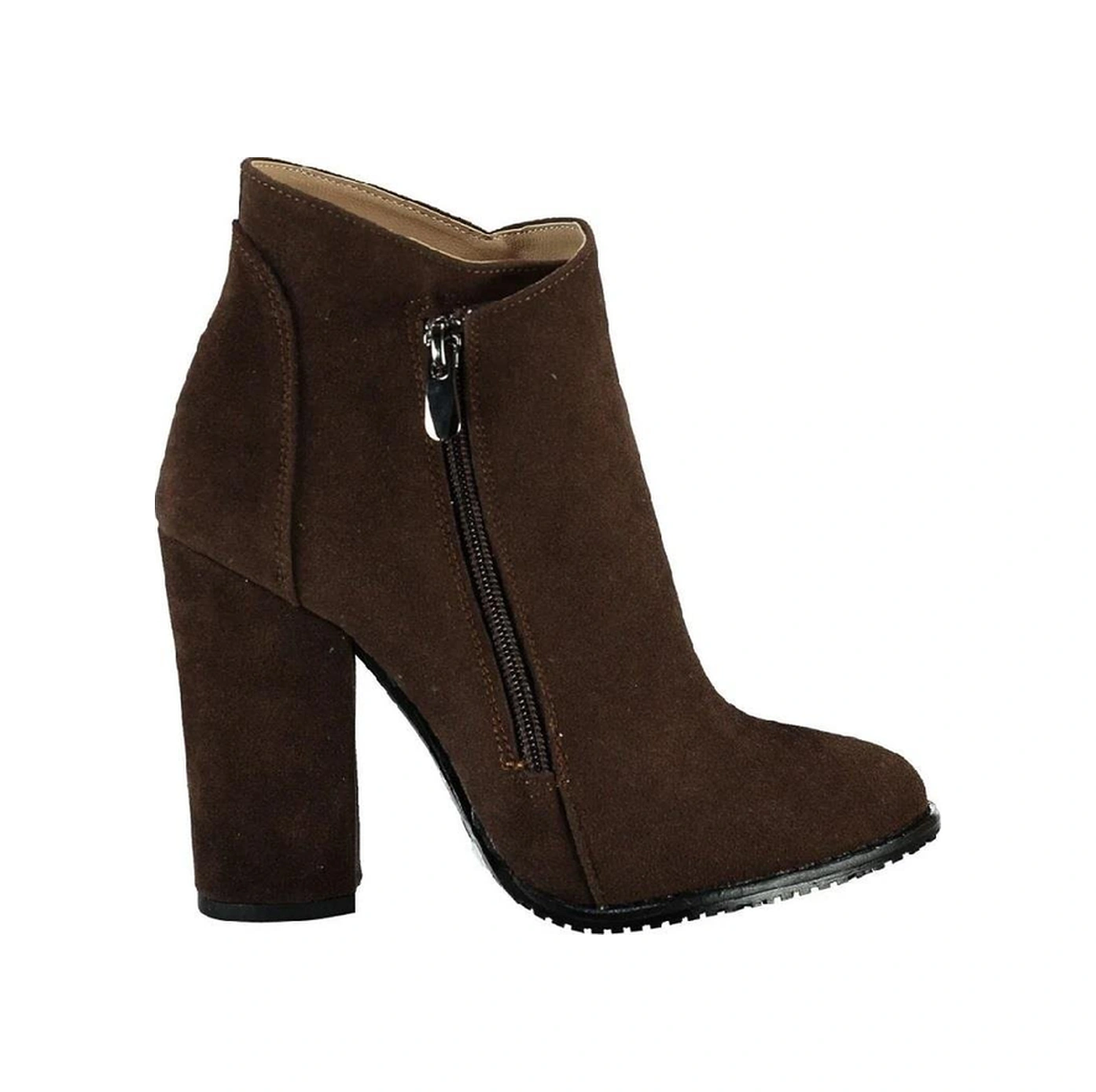 Fox Shoes A922640802 Kahverengi Süet Kalın Topuklu Kadın Bot Kahverengi-süet