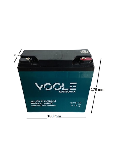 Voole 12v 24 Ah Elektrikli Bisiklet Jel Aküsü