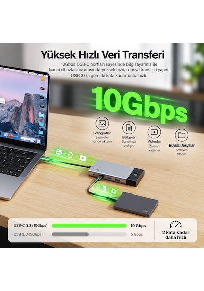 Belkin Inc027hqsgy Connect 8 Port Dual Display Usb-c Hub 100w Pd 4k 60hz - Gri