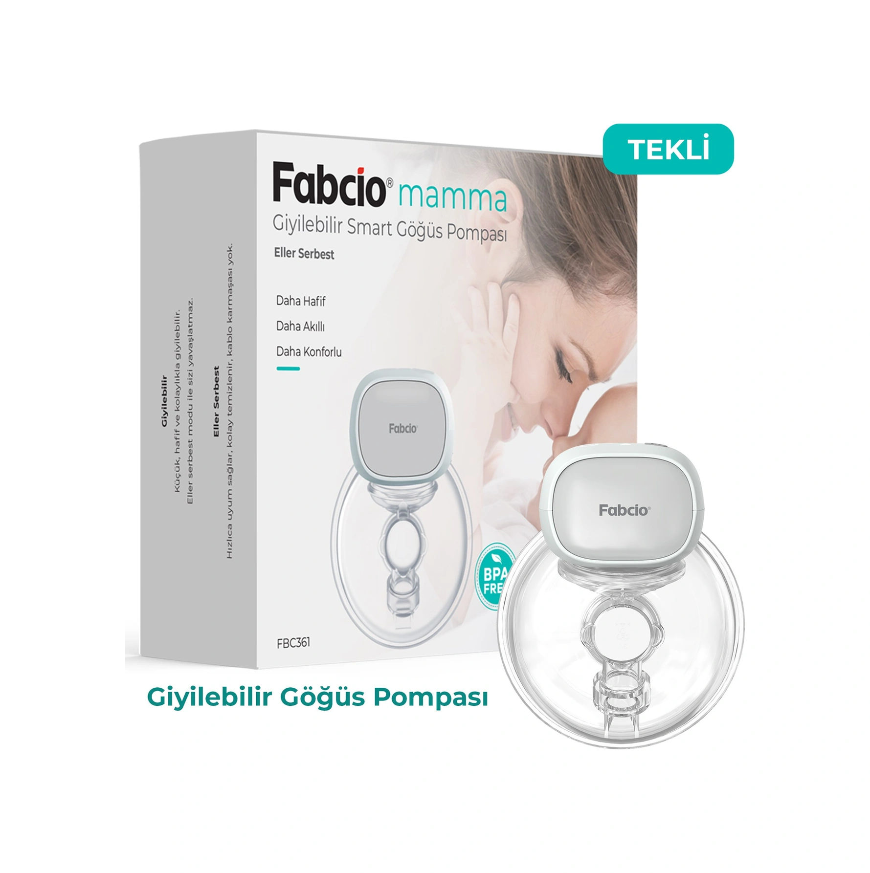 Fabcio Mamma Tekli Giyilebilir Smart Göğüs Pompası