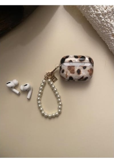 Apple Uyumlu AirPods 3 Kılıf Kulaklık Kılıfı Leopar Desenli Kopçalı Korumalı K