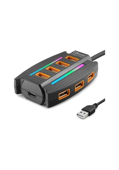 Usb Rgb Hub 10 Port 480 Mbps 1.2 M Siyah Hdx7036