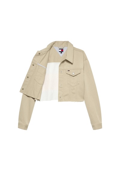 Tommy Hilfiger Tjw Flag Trucker Jac, Rbv Bej Kadın Kot Ceket