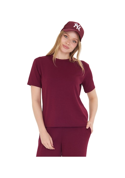 Thiff Gymwear Kadın Modal Kumaş Kısa Kolu Basic Tişört Bordo