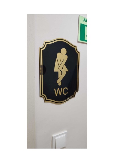 Pleksi Kabartmalı Kapı İsimliği Wc 1 Adet