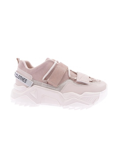 Dgn 65140-22y Kadın Mega Kalın Taban Simli Cırtlı Sneakers Ayakkabı 65140-2027-R2889 Bej
