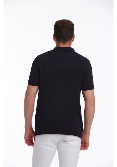 Hatemoğlu 530814658 Regular Fit Pamuk Polo Yaka Erkek Tişört Lacivert