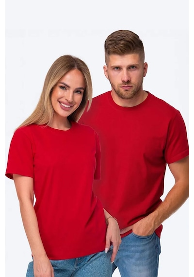 Uyguntarz Unisex Pamuklu Oversize Basic Tshirt Kırmızı