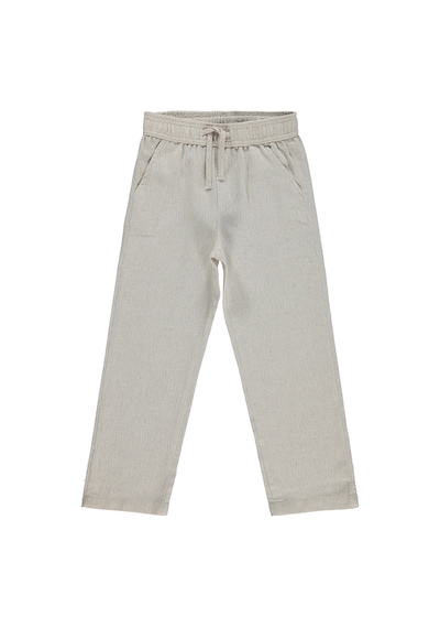 Civil Boys Kendinden Desenli 10-13 Yaş Pantolon - Bej