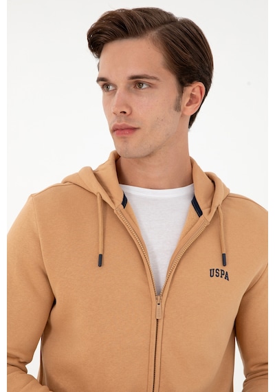U.S. Polo Assn.  Erkek Camel Şardonlu Örme Hırka 50293146-VR015