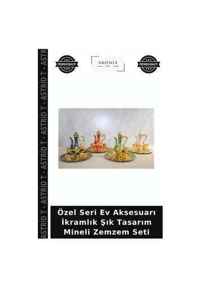 Özel Seri Ev Aksesuarı İkramlık Şık Tasarım Mineli Zemzem Seti Diğer