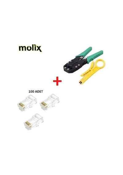 Network Set Cat5 Rj45+ Rj45 Sıkma Ağ Pensesi + Kablo Soyucu