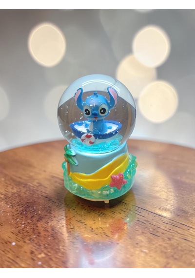 Stitch Müzikli Işıklı -10cm-8cm Kayıklı Figürlü Kar Küre 10-8