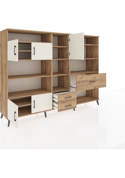 Hyperion Dolap 13 Raflı 3 Çekmeceli 5 Kapaklı 220x44x163 Çam-ayta Çam-aytaşı/çam