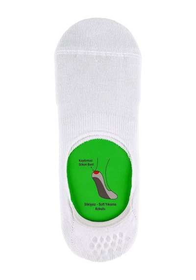Jiber Erkek Bambu Babet Çorap 7001- 6 Adet Beyaz