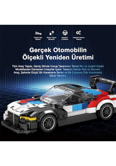 Reobrix Creator 672 Bmw M4 Gt3 Spor Araba Yaratıcı Yapı Blok Seti Building Blocks - 385 Parça