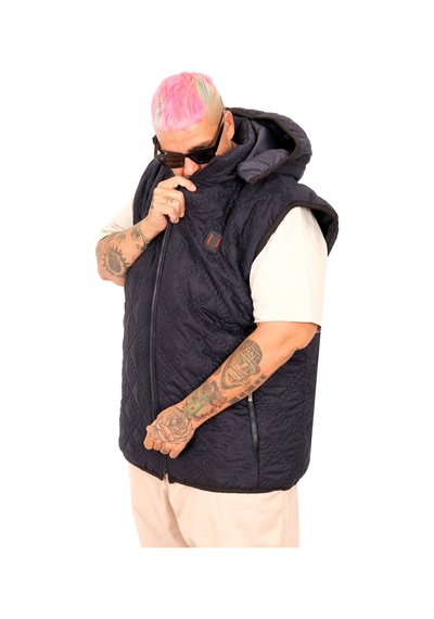 Mode Xl Battal Beden Erkek Kapitone Yelek 25712 İndigo
