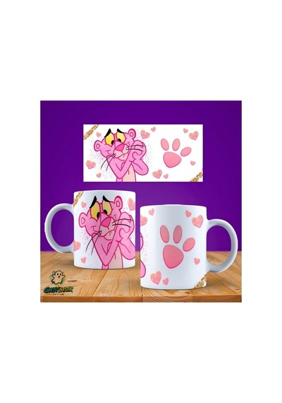 Pembe Panter Kupa Bardak Tek Adet K0355 Çok Renkli