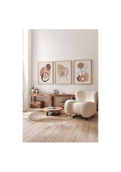 Gerçek Ahşap Çerçeveli 3 Parça 3d Poster Tablo Seti 0240-keçe-şekilli-48cm