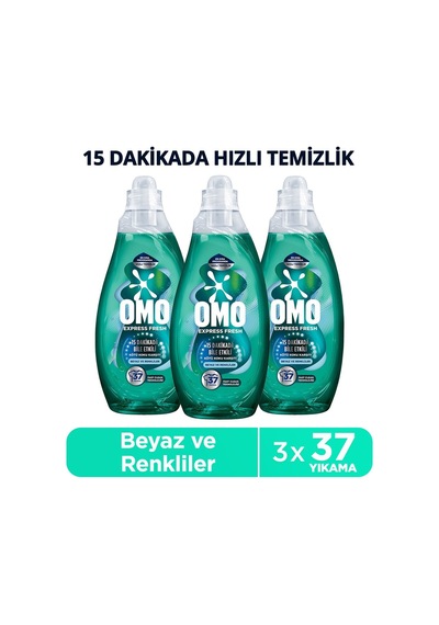Express Fresh Kötü Koku Karşıtı Beyaz Ve Renkliler Sıvı Çamaşır Deterjanı 1480 Ml X3