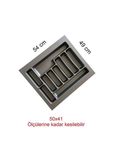 Gri Renk Çekmece Düzenleyici Kaşıklık T-2254 / 54x49 cm