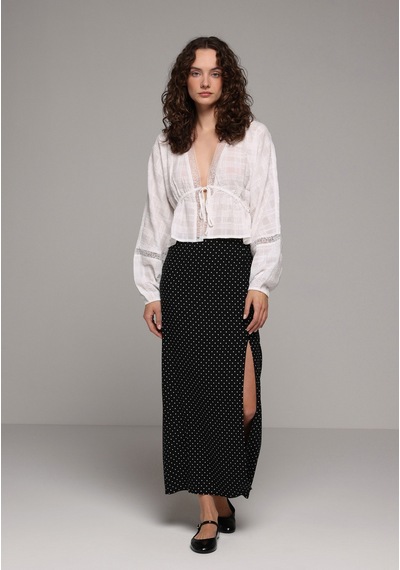 Colin's Colins Maxi Length Puantiyeli Fermuarlı Kadın Siyah Etek Cl1079944 Q1.v1 Blk