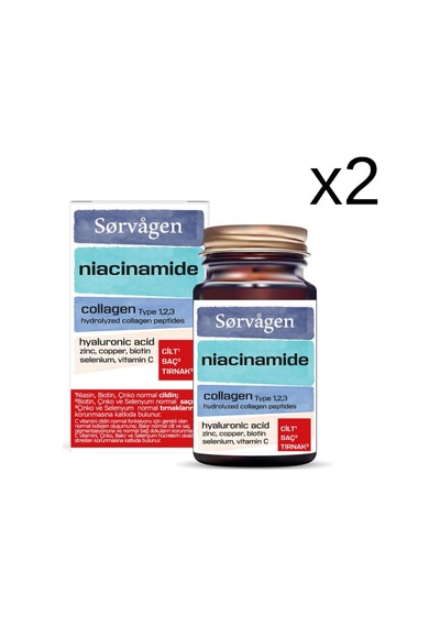 Sorvagen Niacinamide Collagen Hyaluronic Acid 60 Tablet X2 Adet