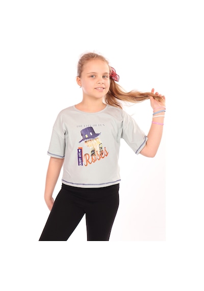 Toontoy Kids Toontoy Kız Çocuk Roses Yazı Baskılı Tişört Yeşil