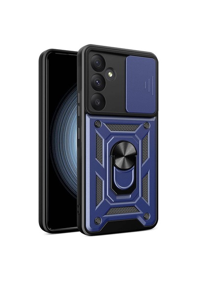 Samsung Galaxy A35 İle Uyumlu Kılıf Magnetik Standlı Kamera Korumalı Sürgülü Kapak