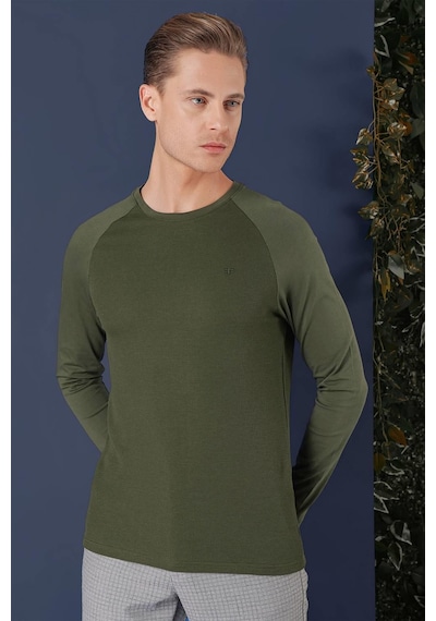 Efor Ts 872 Slim Fit Haki Spor T-shirt Haki