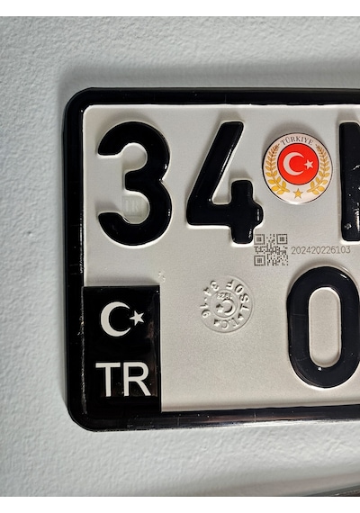 Plaka Siyah Tasarım Tr Motosiklet İçin Tasarlanmış Damla Sticker Plaka Tr Sticker