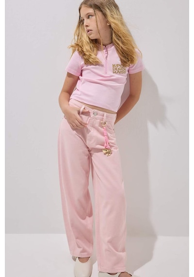Defacto Barrel Fıt Esnek Bantlı Paça Gabardin Açık Pembe Pantolon Kız Çocuk H9011a826aupn693 Pembe-pn693