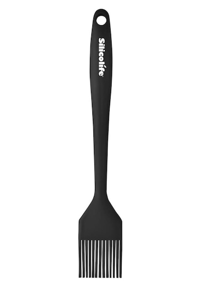 Silicolife Spatula Ve Fırça Seti, Isıya Dayanıklı Yanmaz Yapışmaz Silikon Spatula Ve Yumurta Fırçası 2 Li Set Siyah