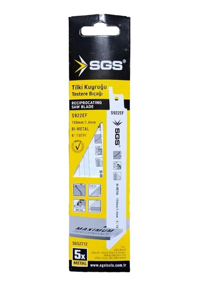 5pcs Tilki Kuyruğu - Testere Bıçağı Metal 150mm/1.4mm Bx40