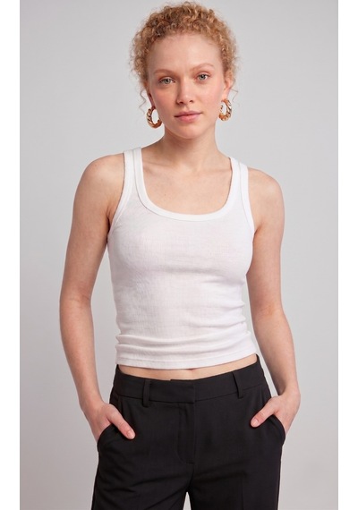 Nacar Store Kadın Fitilli Görünümlü Kaşkorse Kalın Askılı Basic Beyaz Bluz Atlet Nacar Store Kadın Fitilli Görünümlü Kaşkorse Kalın Askılı Basic Beyaz Bluz Atlet