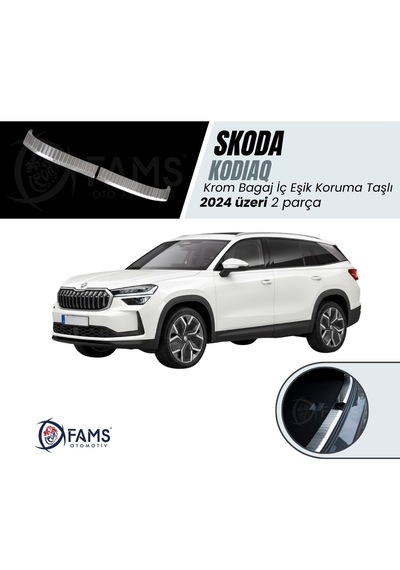Skoda Kodıaq Uyumlu Bagaj İç Eşik Koruma 2024 Üzeri P.çelik Taşlı