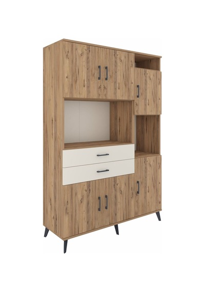 Hyperion Dolap 9 Raflı 2 Çekmeceli 6 Kapaklı 132x44x195 Çam-ç... Çam
