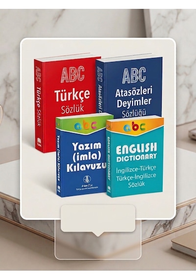 Okul Ve Eğitim İçin Tam Referans Seti: Türkçe Sözlük, İmla Kılavuzu, Atasözleri & İngilizce Sözlük 4'lü Paket