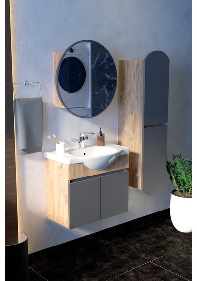 Erciyes 65 Cm Mdf Banyo Dolabı Seramik Lavabolu Oval Aynalı Havlu Dolaplı Modern Banyo Dolabı Atlantik-atrasit Gri Erciyes 65 Cm Mdf Banyo Dolabı Seramik Lavabolu Oval Aynalı Havlu Dolaplı Modern Banyo Dolabı Atlantik-atrasit Gri