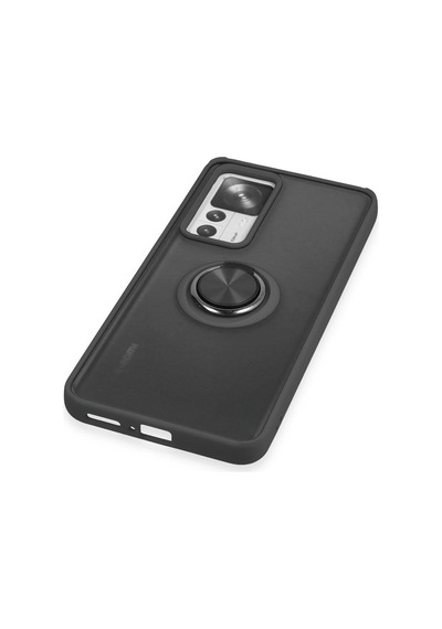Gld-spt- Newface Xiaomi Mi 12t Pro Kılıf Montreal Yüzüklü Silikon Kapak - Siyah