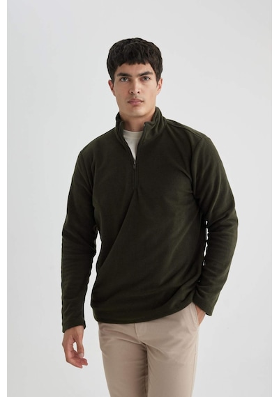 Defacto Regular Fit Yarım Fermuarlı Sweatshirt B7846axnskh211 Haki