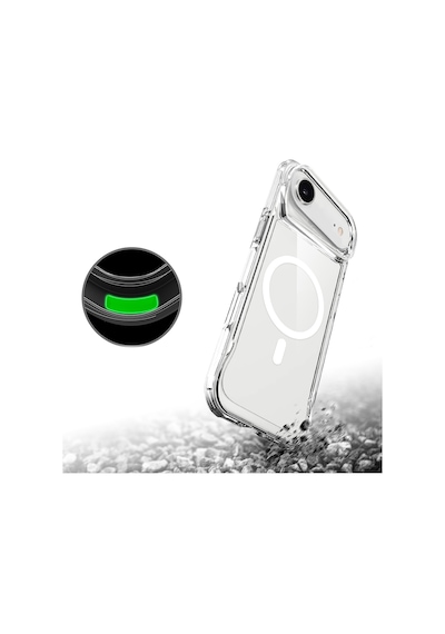 Apple Uyumlu iPhone 17 Air Kılıf Zore M-safe Şarj Özellikli T-max M-safe Kapak Şeffaf
